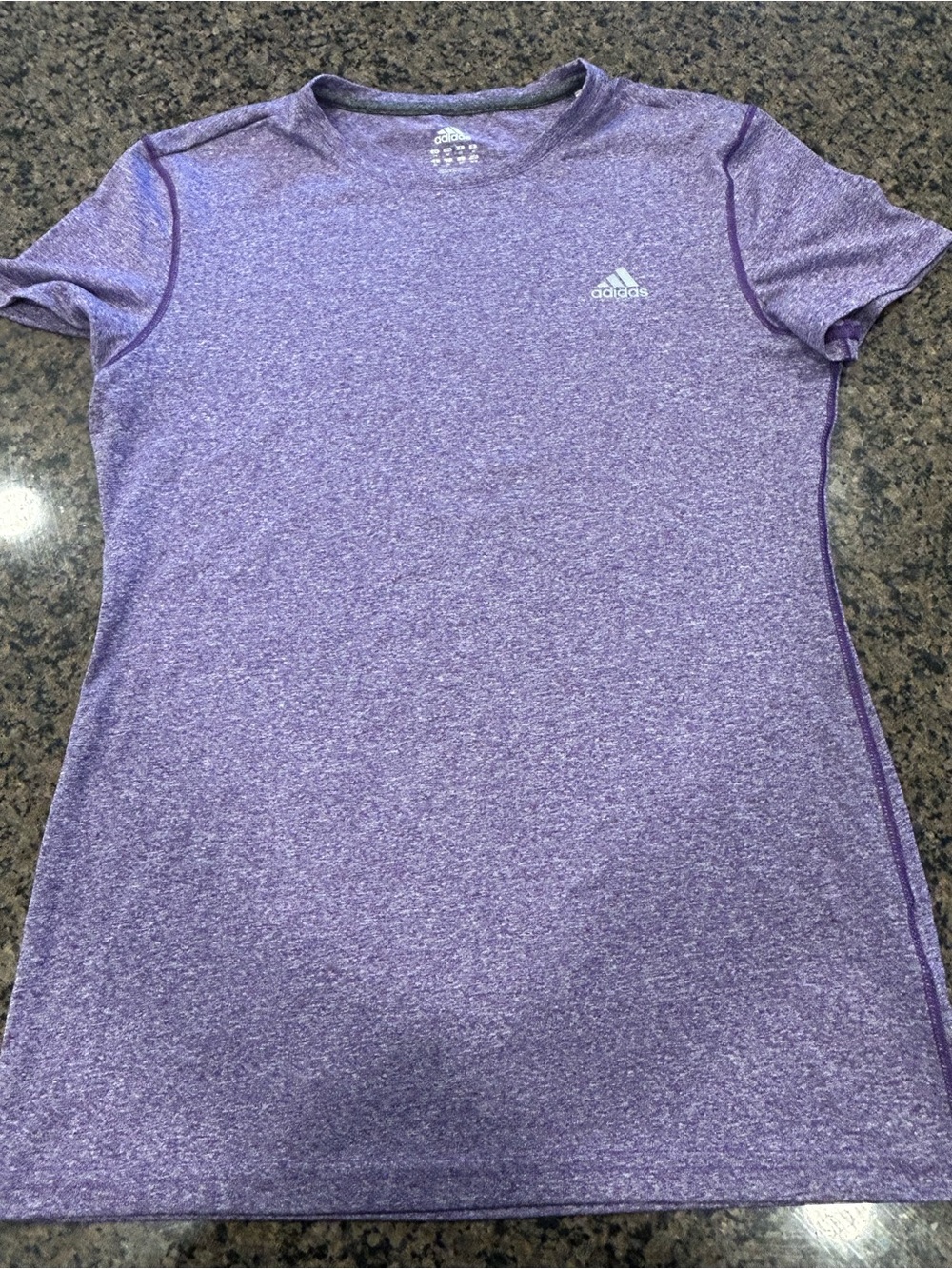 adidas Heathered Purple Short Sleeve Performance Tee